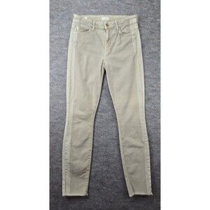 MOTHER Jeans Size 26 The Looker Ankle Fray Khaki/Stone Medium Wash Denim